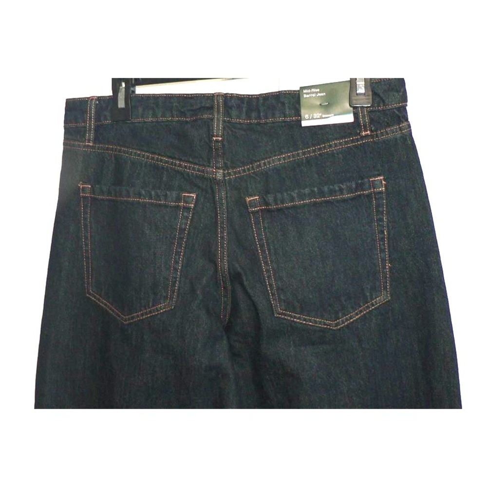 Wild Fable Women's Mid-Rise Relaxed Barrel Rigid Denim Jeans Dark Rinse Size 6 - Picture 7 of 8